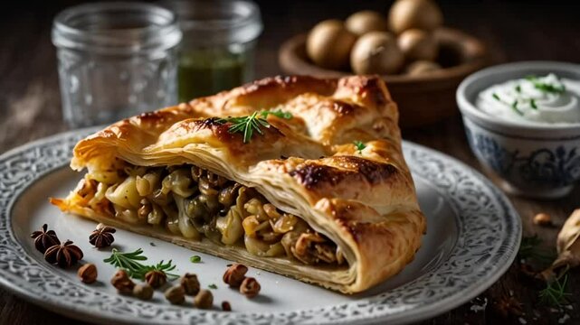 burek pie, traditional food of Albania