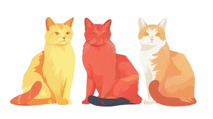 Interactive guide to historical cat care, realistic, bright colors, vector illustration, background of a clean whiteboard, informative and engaging