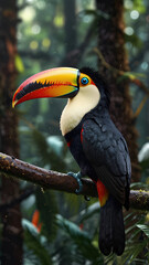 Naklejka premium wildlife stunning head of the Toucan bird is exquisitely detailed and beautiful