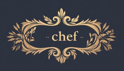 Minimalistic chef hat logo design in elegant cursive script font for restaurant or kitchen brand