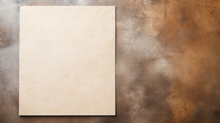A minimalist menu mockup on a textured concrete background with warm, earthy tones, evoking a rustic and elegant atmosphere