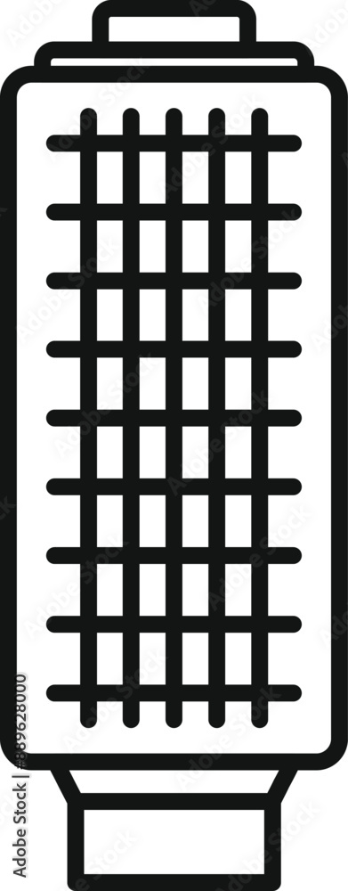Poster simple line drawing of a car air filter, essential for engine performance and longevity