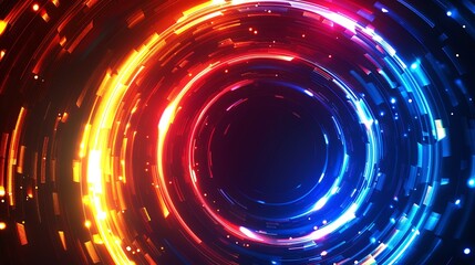 Obraz premium Abstract Neon Light Circles