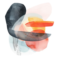 Modernist brush stock watercolor illustration isolated on transparent. png file for art work, posters, posters, cards, holiday decor.