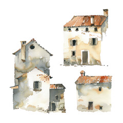Historical Preservation watercolor illustration isolated on transparent. png file for art work, posters, posters, cards, holiday decor.