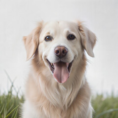 Fototapeta premium Close-up of a golden retriever puppy, soft natural light, playful and adorable