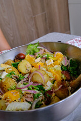a plate of summer cold potato salad
