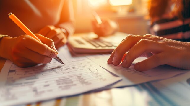 Dynamic Duo Teamwork and Precision in Financial Planning Meeting - Powered by Adobe