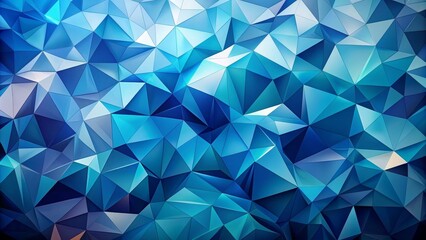 Fototapeta premium Vibrant blue low poly abstract background with geometric shapes and futuristic patterns creating a mesmerizing digital art scenery.