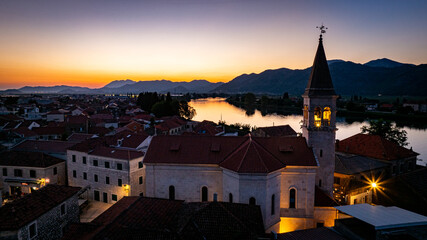 Obraz premium sunset over the river, Oputzen, Croatia