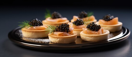 Elegant Appetizers with Caviar and Smoked Salmon