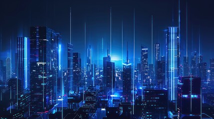 Fototapeta premium Cyberpunk Cityscape at Night