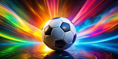Soccer Ball in a Colorful Vortex, Soccer, Abstract, Sports, Lighting