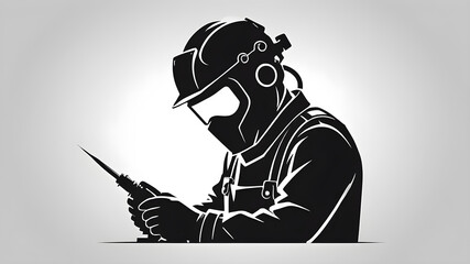 Welding logo icon on white background. Generative AI