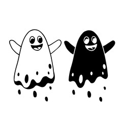 Line sketch, silhouette, ghost stamp. Vector graphics.