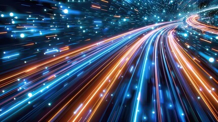 Obraz premium Abstract Light Trails in a Starry Night