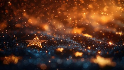 Golden Starry Night with Festive Sparkles
