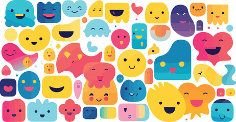 Seamless pattern with cute monsters. Vector illustration in flat style