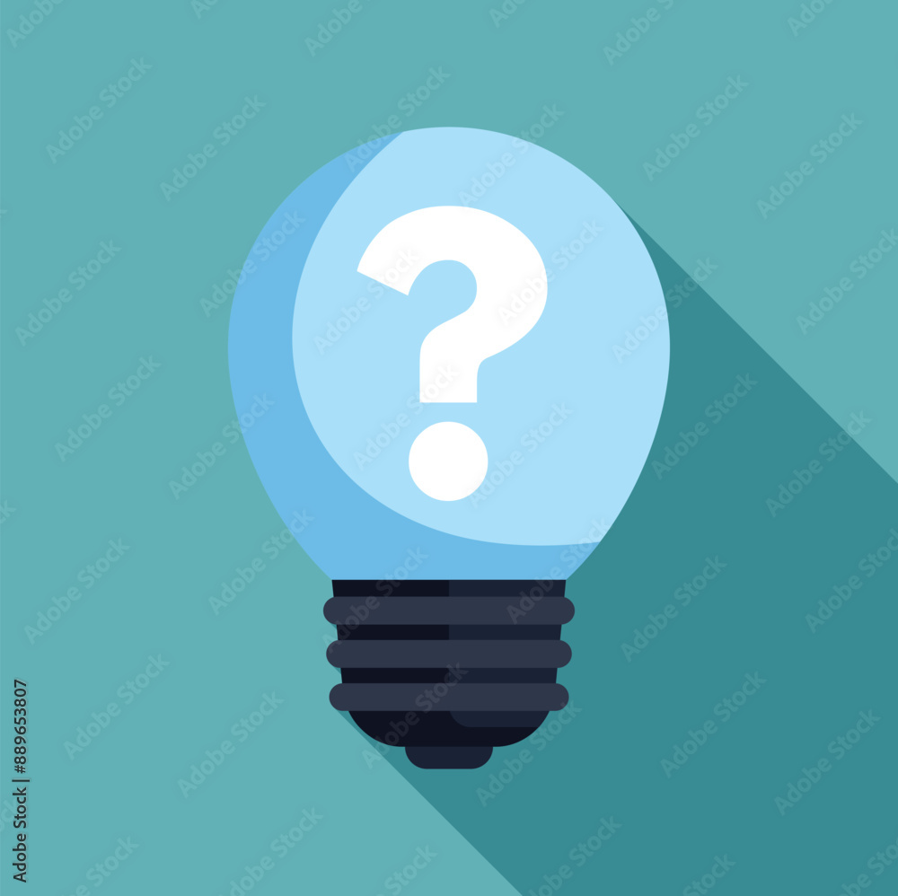 Poster light bulb with a question mark is representing the concept of problem solving