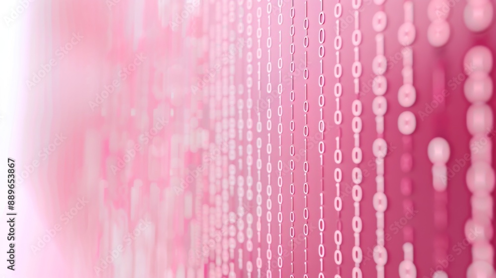 Poster A close-up of a wall with pink binary code displayed, creating a digital and abstract background.