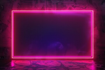 neon glowing empty frame for text festive shining