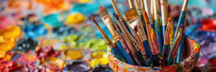  large assortment of art supplies in the art store - paints, brushes, and more for the professional or hobbyist artist on display in a studio/retail space