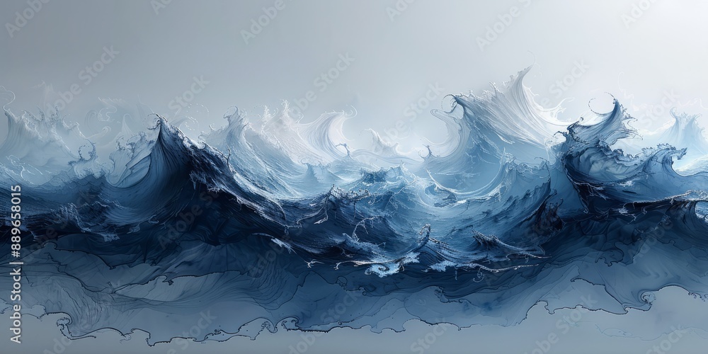 Poster minimalist abstract painting with clean lines and a subdued color palette, creating a sense of calm 