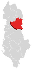 Dibër MAP COUNTY OF ALBANIA 3D ISOMETRIC MAP