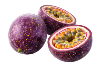Whole and Cut Passion Fruit
