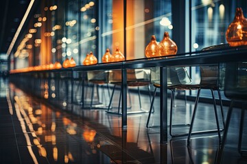 Obraz premium Empty Modern Office Space Blurred Background