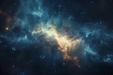 Fototapeta premium Stunning Cosmic Nebula Illuminated in Deep Space
