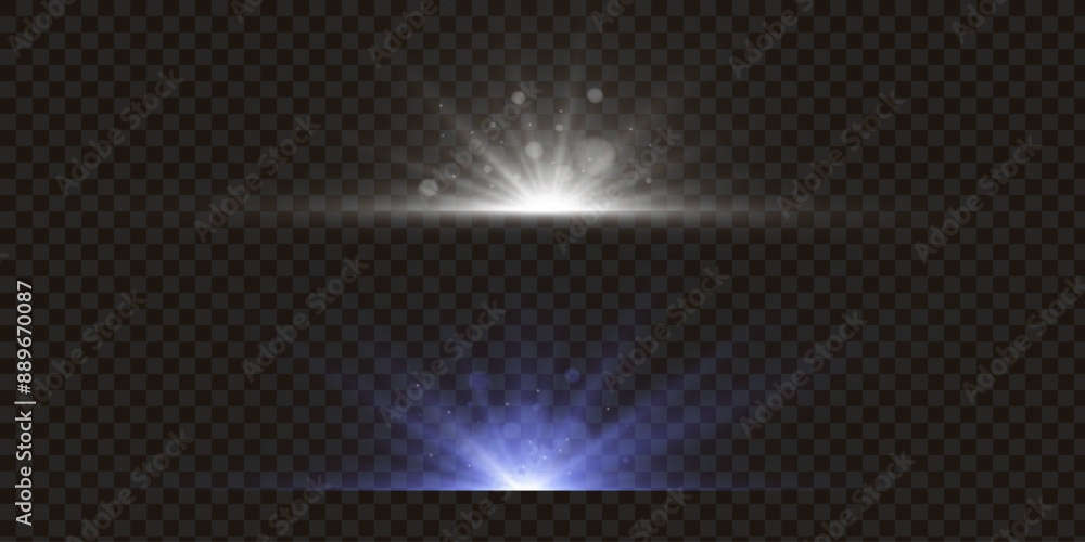 Aufkleber lens flare vector illustration. glowing spark light effect isolated on transparent background.