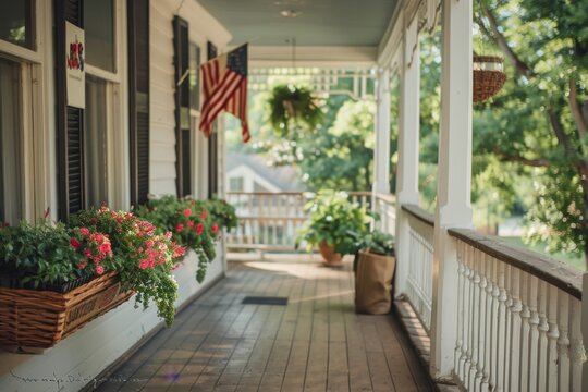 A colorful banner celebrating freedom and unity hangs from a porch railing, with bold lettering that grabs attention. The perfect decoration for Juneteenth festivities.