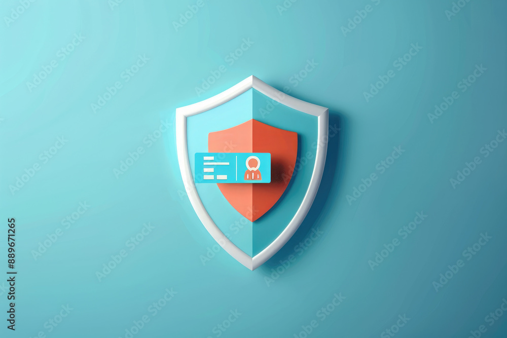Aufkleber prevent identity theft with this shield and id card graphic. ideal for security concepts.