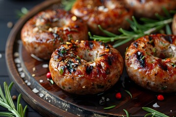 Grilled Sausage Rings with Fresh Herbs and Spices