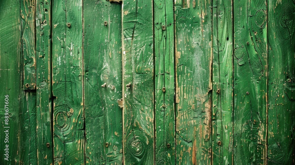 Sticker High quality photo of a green wooden texture