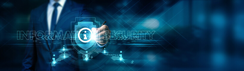Businessman draw upon the principles of information security and cybersecurity measures to safeguard data in a global network of business operations, financial transactions, and customer interactions.