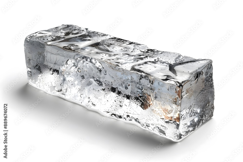 Poster clear ice block with textured surface