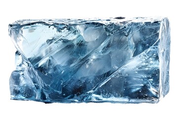 Obraz premium Close-Up of a Stunning Blue Ice Block with Intricate Cracks and Patterns