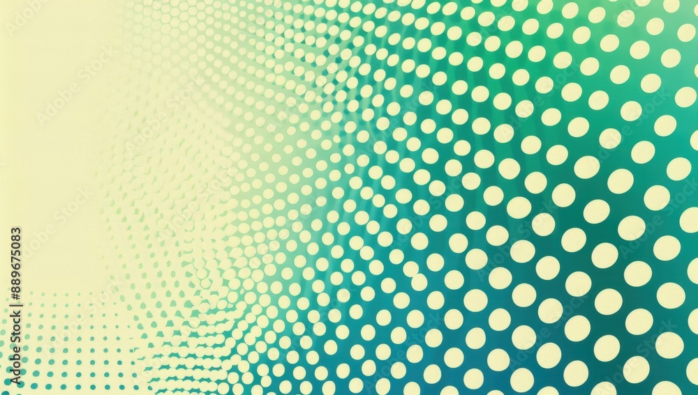 Poster colorful green halftone pattern on a light background a modern pop art style illustration with a dot