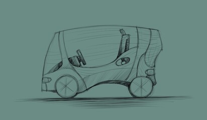 Concept car, sketch - digital painting © Cubitron