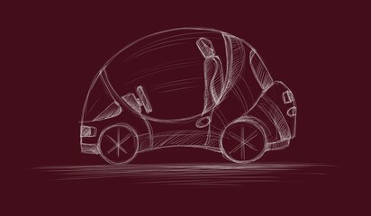 Concept car, sketch - digital painting © Cubitron