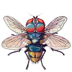 Housefly Hipster animal fashion cartoon isolated whitebackground