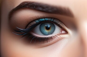 Obraz premium Closeup view of female eyes. Make up beauty eye. A makeup and beauty concept.