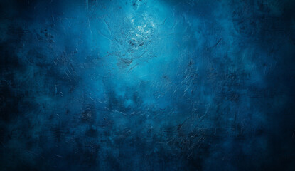 dark blue background texture with black vignette in old vintage textured border design dark elegant teal color wall with light spotlight center
