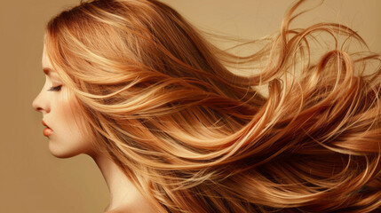 A woman with long, flowing red hair