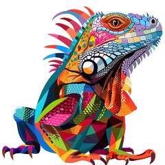 Iguana Artsy animal fashion cartoon isolated whitebackground