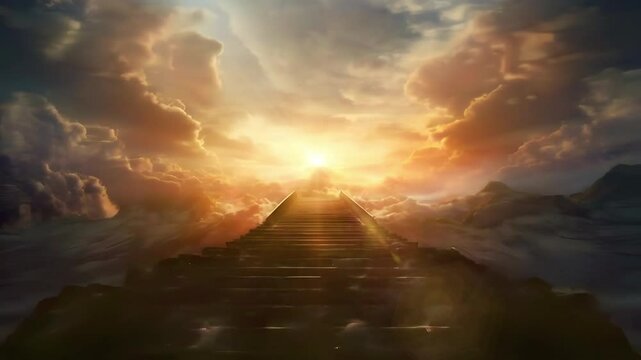 Video recreation of a stairway to heaven
