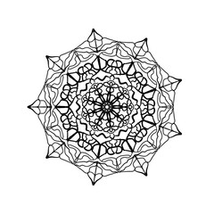 black and white background,Mandala drawing 