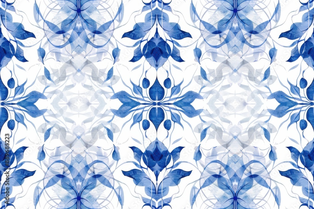 Poster blue pattern illustration in digital format with transparent background
